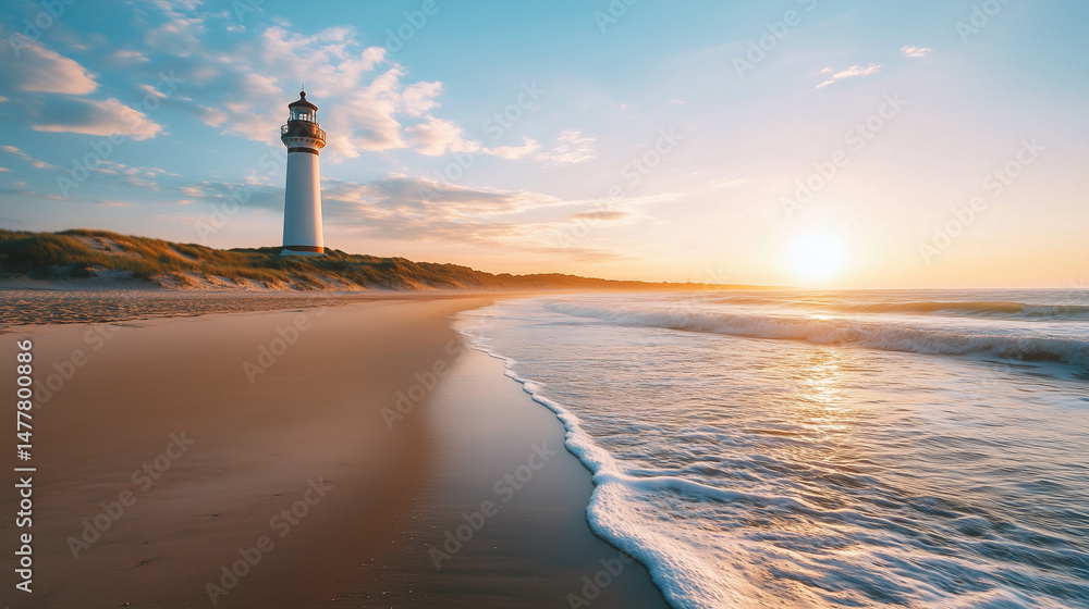 Fototapeta premium A majestic lighthouse stands tall