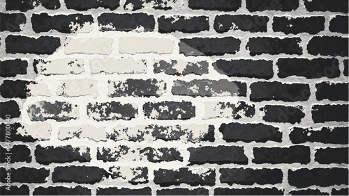 Black and white tone Brick wall background. A black and white brick wall texture with a grungy, distressed look.	