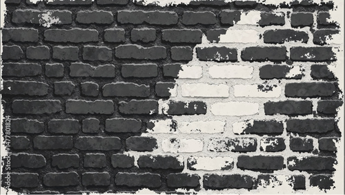 Black and white tone Brick wall background. A black and white brick wall texture with a grungy, distressed look.	