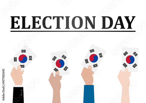 Election in the Korea. Election Concept. Vector Illustration.