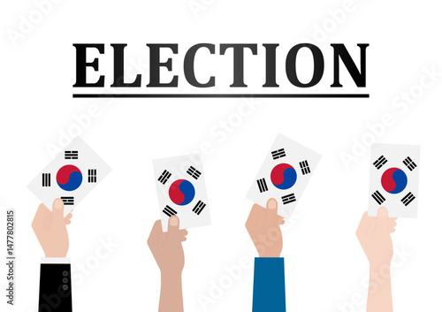 Election in the Korea. Election Concept. Vector Illustration.
