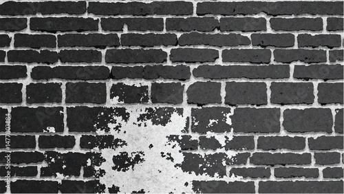 Black and white tone Brick wall background. A black and white brick wall texture with a grungy, distressed look.	
