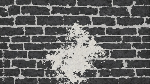Black and white tone Brick wall background. A black and white brick wall texture with a grungy, distressed look.	