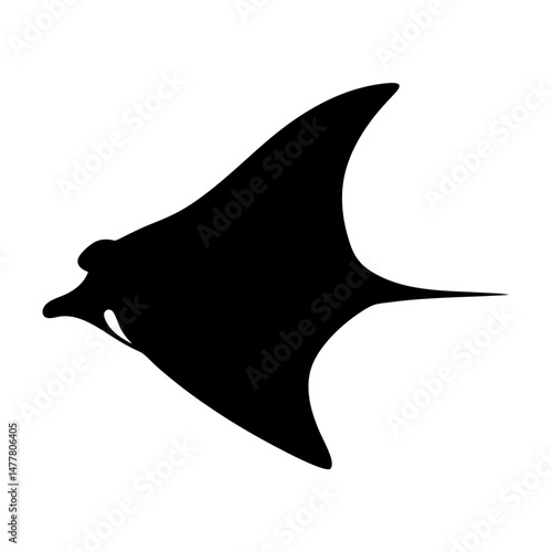 moorish idol vector silhouette icon - ideal for fishing logos, seafood icons, and aquatic-themed graphics.