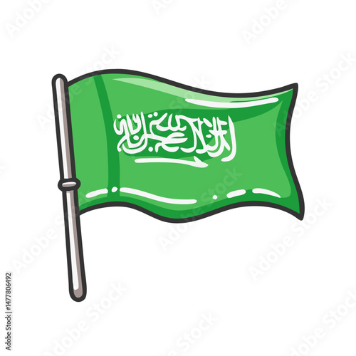 saudi arabian flag icon, saudi arabian flag vector illustration-simple illustration of saudi arabian flag, perfect for saudi arabian flag logos and icons