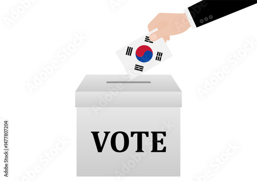 Election in the Korea. Election Concept. Vector Illustration.