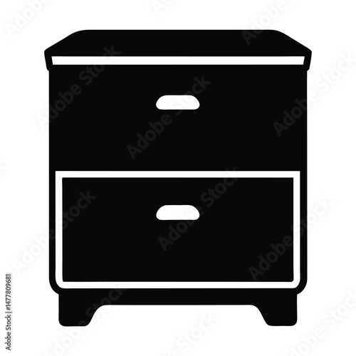 nightstand vector silhouette icon - perfect for furniture icons, decals, or eps crafts.