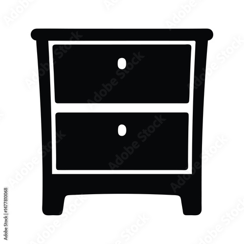 nightstand vector silhouette icon - perfect for furniture icons, decals, or eps crafts.
