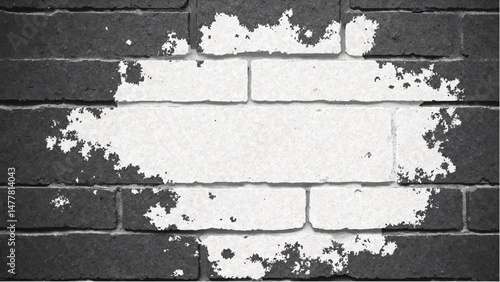 Black and white tone Brick wall background. A black and white brick wall texture with a grungy, distressed look.	