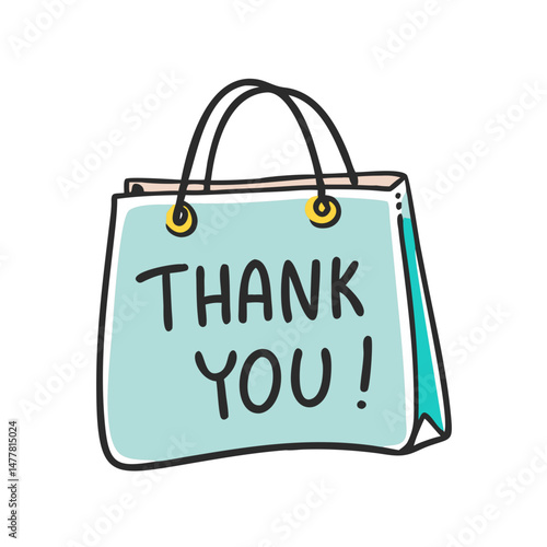 shopping bag with thank you icon, shopping bag with thank you vector illustration-simple illustration of shopping bag with thank you, perfect for shopping bag with thank you logos and icons