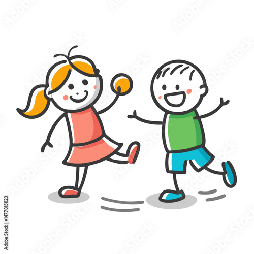 siblings playing icon, siblings playing vector illustration-simple illustration of siblings playing, perfect for siblings playing logos and icons