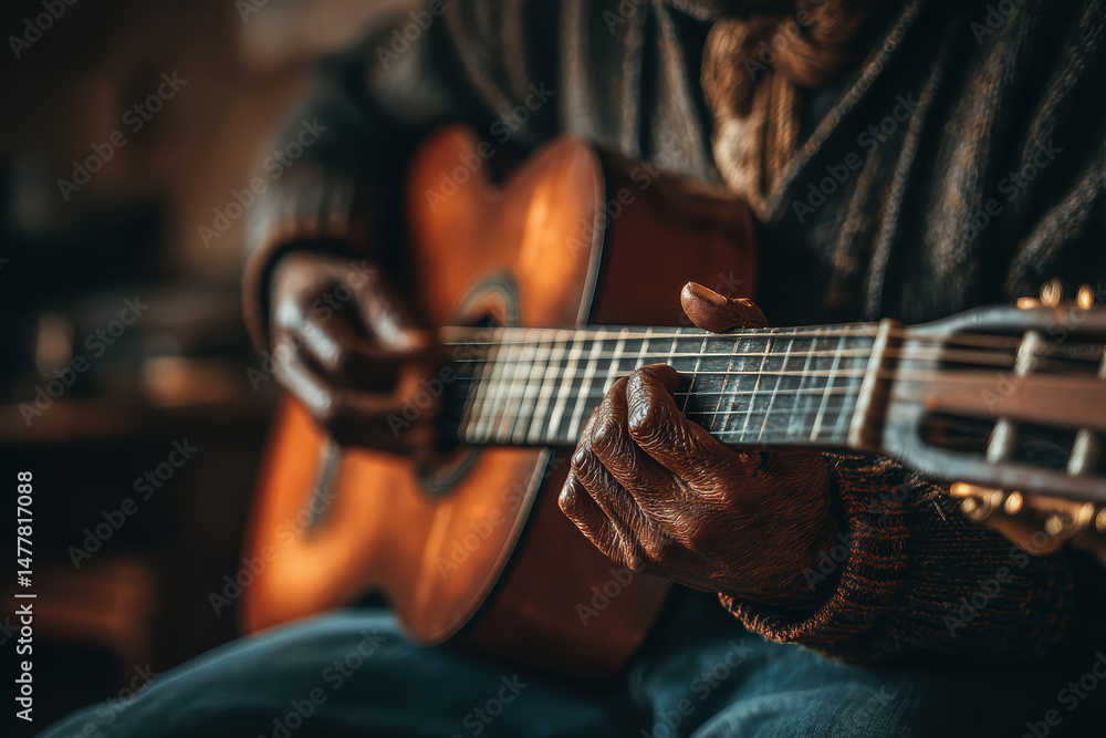 Fototapeta premium man playing guitar