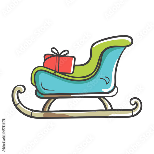 sleigh icon, sleigh vector illustration-simple illustration of sleigh, perfect for sleigh logos and icons