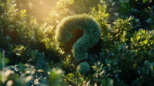Green question mark on background. concepts of environment support, questions, doubts, and causes. with copy space, Business support concept.