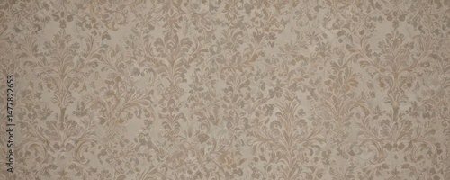 Subtle baroque damask wallpaper, seamless intricate design in muted tones , floral, elegant, intricate