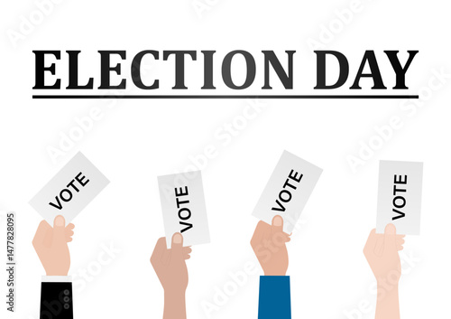 Hand Holding Ballot Paper or Voting Paper. Election Concept. Vector Illustration.