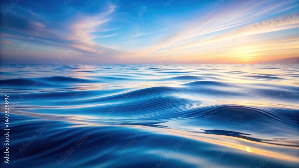 Obraz premium Serene Ocean Waves at Sunset A Captivating View of the Water's Surface