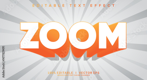  zoom vector text effect with modern style design