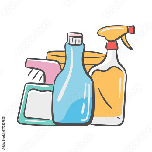 spring cleaning supplies icon, spring cleaning supplies vector illustration-simple illustration of spring cleaning supplies, perfect for spring cleaning supplies logos and icons