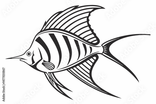 swordtail sihouette black vector