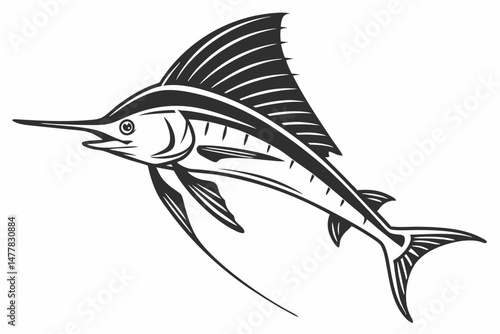 swordtail sihouette black vector