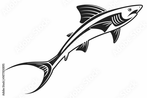 swordtail sihouette black vector