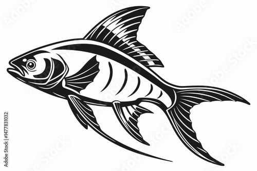 swordtail sihouette black vector