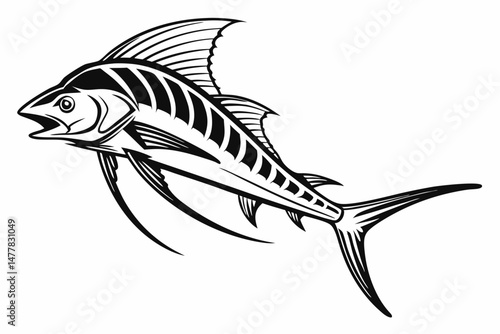 swordtail sihouette black vector