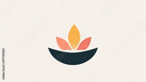 Abstract lotus flower logo
