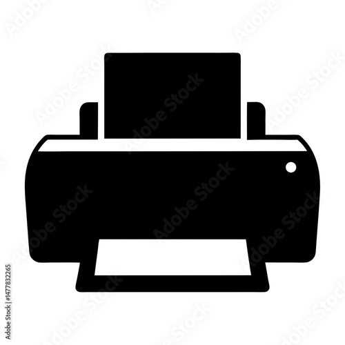 printervector silhouette icon - perfect for electronics-themed crafts, decals, or SVG projects.