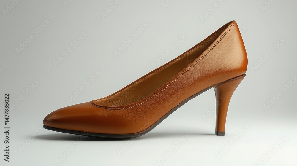 Elegant brown leather pump Elegant brown leather pump
