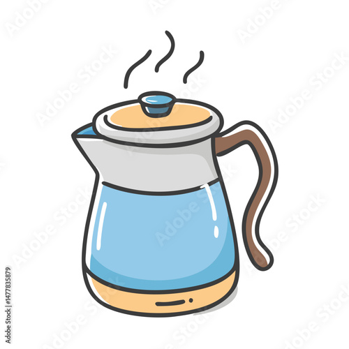 steaming coffee pot icon, steaming coffee pot vector illustration-simple illustration of steaming coffee pot, perfect for steaming coffee pot logos and icons