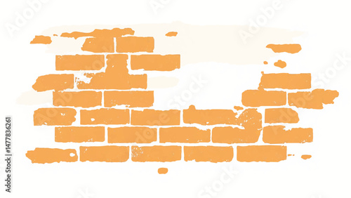 Photos Brick wall isolated on white background