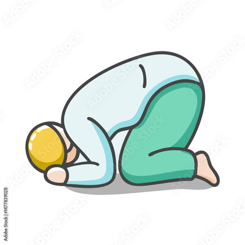 sujood prostration pose icon, sujood prostration pose vector illustration-simple illustration of sujood prostration pose, perfect for sujood prostration pose logos and icons