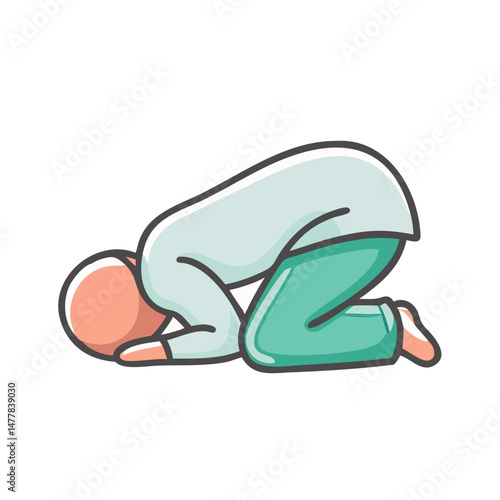 sujood prostration pose icon, sujood prostration pose vector illustration-simple illustration of sujood prostration pose, perfect for sujood prostration pose logos and icons