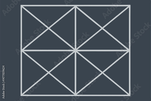 Shiny titanium squares in grid