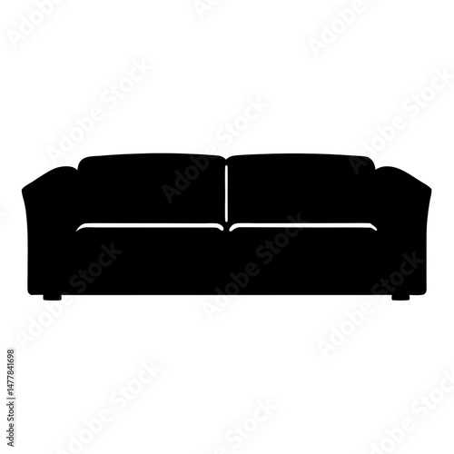 sectional sofa vector silhouette icon - perfect for furniture icons, decals, or SVG crafts.