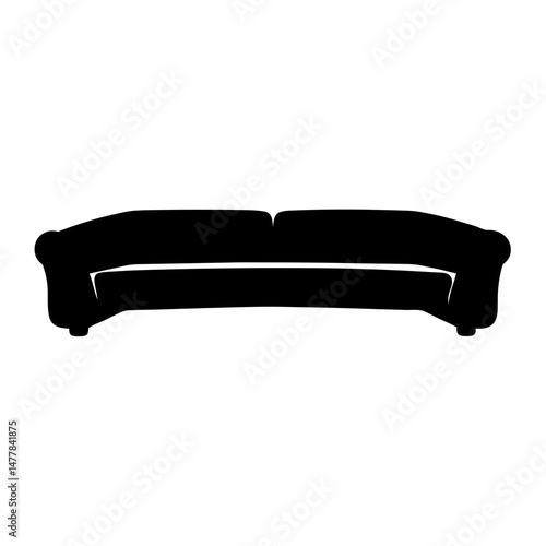 sectional sofa vector silhouette icon - perfect for furniture icons, decals, or SVG crafts.