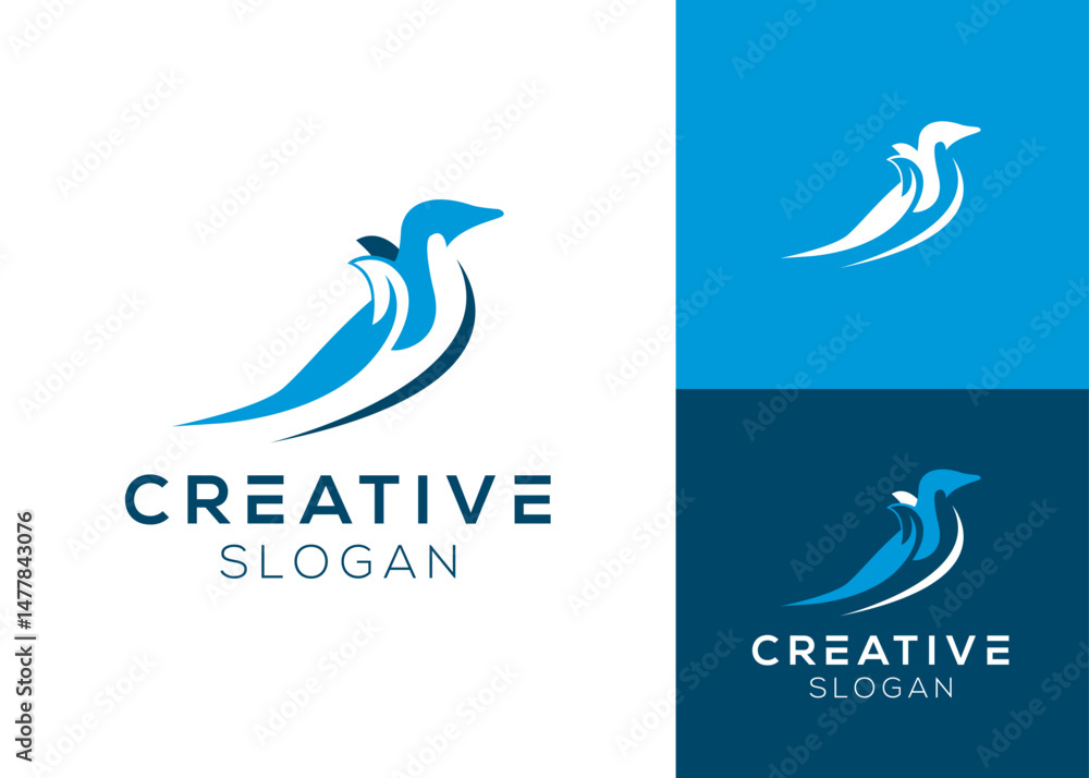 Fototapeta premium Abstract penguin with modern style and simple logo design