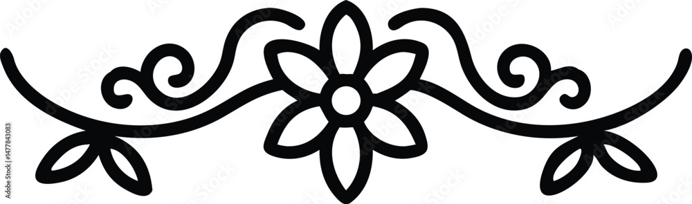 Abstract floral design with a spiderweb illustration evokes a biological hazard symbol in black nature art Abstract floral design with a spiderweb illustration evokes a biological hazard symbol in black nature art