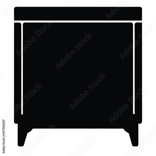 sideboard vector silhouette icon - perfect for furniture icons, decals, or eps crafts.