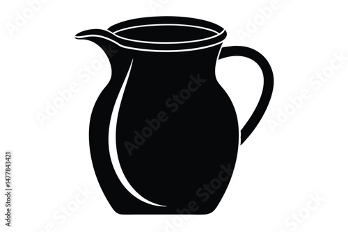 Stylish Black Pitcher Illustration Minimalist Graphic Vector Design Element for Kitchenware Concepts
