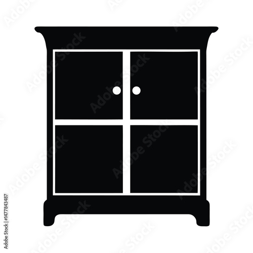 sideboard vector silhouette icon - perfect for furniture icons, decals, or eps crafts.