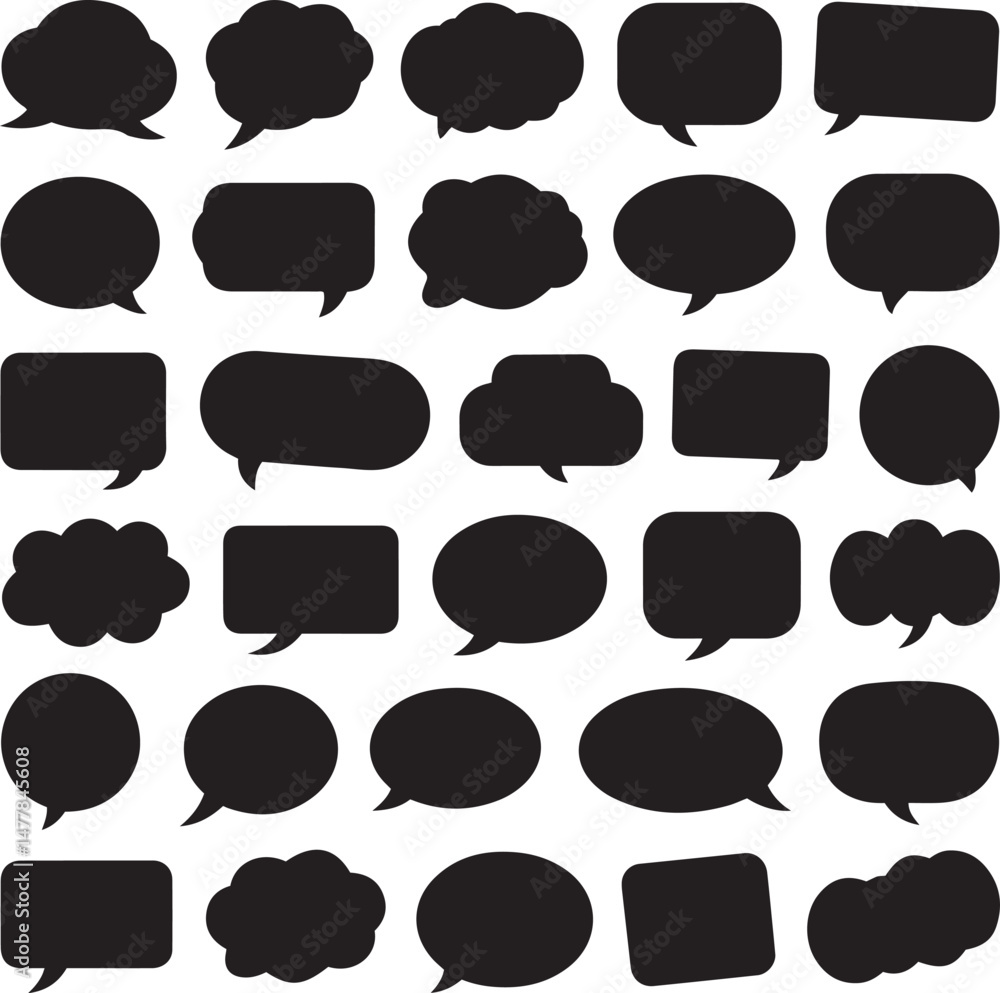 Fototapeta premium Speech bubble set talk bubble cloud speech bubbles collection vector
