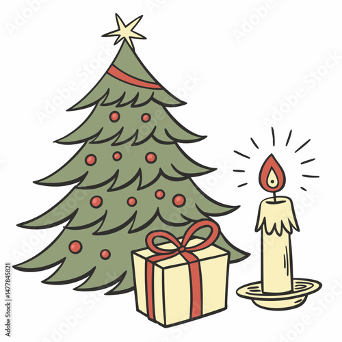 Christmas-eve- Vector Illustration | Printable Holiday Graphic Design for Digital Download