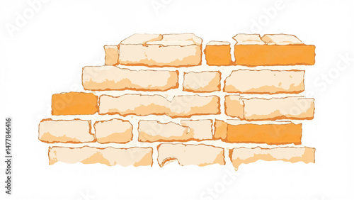 Brick wall background. Brick wall. A fragment of a brick wall background. Illustration of a brick wall.	