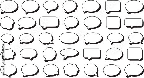 Speech bubble set talk bubble cloud speech bubbles collection vector