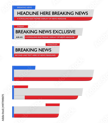 Title: Dynamic TV News Broadcast Template, Professional Media Overlay for Headlines, Reports, and Breaking News