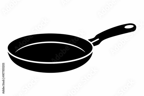 frypan sihouette black vector