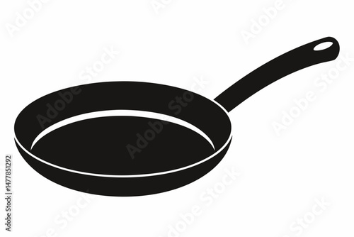 frypan sihouette black vector